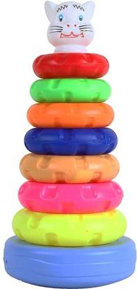 Dilurban 7 ring toys rings Rock-a-stack Toddler Stack-7 color Ring Sets, Non Toxic plastic ,Outdoor Game , Indoor game