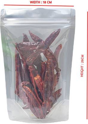 DEERA Ziplock Airtight Standee Stand up Clear / Transparent Food Grade Polythene / Polyester Lamination Pouch / Cover / Bag with zipper self seal and reusable -180 X 260- 1 KG Plastic Storage Pouch