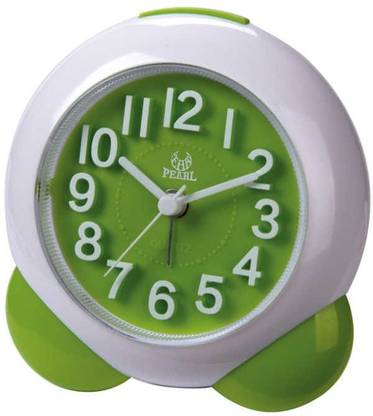 Sai Globe Analog Travel Beep Alarm Clock with Light and Snooze/Ascending Sound Alarm/Simple to Set Clocks, Battery Powered(Green) Clock