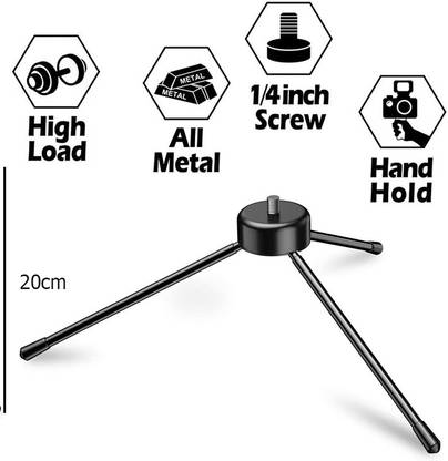 POZUB Mini Strong Metal/Iron mobile phone tripod/camera stand,20cm Mini Heavy Duty Unbreakable Mobile Stand, Camera Tripod Stand With Clip Professional Tripod Pro Phone Tripod Stand Multifunction Flexible Tripod for Smartphone Holder Selfie Mount, Special Design for gimbal for smartphone|Tripod stand| Multi-Use Selfie Stick Desktop, Video Recording Best Selling Mini Black Metal tripod Unbreakable 3Kg Capacity Heavy Metal Photographic Stand Tripod, Monopod Kit, Monopod, Tripod Ball Head, Tripod Bracket, Tripod Clamp, Tripod Kit