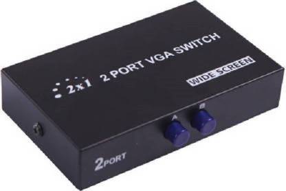 TECHON  TV-out Cable TV-out Cable 2 Port VGA Manual Splitter Switch (Black, For TV)
