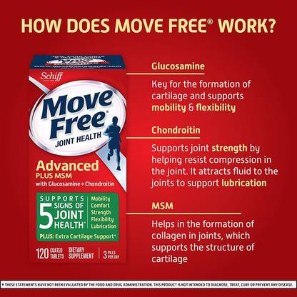 Schiff Move Free Advanced Plus MSM Joint Supplement with Glucosamine and Chondroitin
