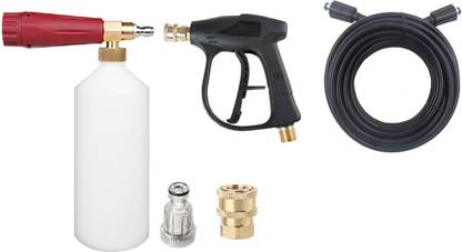 HU CREATIONS 1L Universal Snow Foam Gun Washer Kit Jet Cannon Gun Soap Lance Spray 1/4'' Quick for Karcher K2 K3 K4 K5 K6 K7 Wash Bottle High Pressure Washer Hose Pipe Cord Car Washer Water Cleaning Water Hose For Sink Pressure Washer Hose Pipe Pressure Washer
