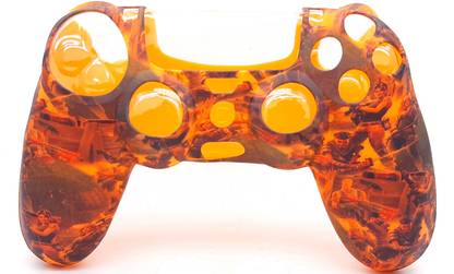 TMG Ps4 Silicone Protective Skin Case Cover for PS4 Controller|High Quality 2 PC Matching Thumb Grips (Orange)  Gaming Accessory Kit