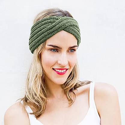MOMISY Wool-HB-Striped-Green Head Band