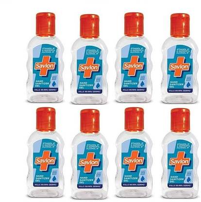 Savlon   Gel Just One Drop Kills 99.99% Germs ( Pack Of 8*55ml ) Hand Sanitizer Bottle