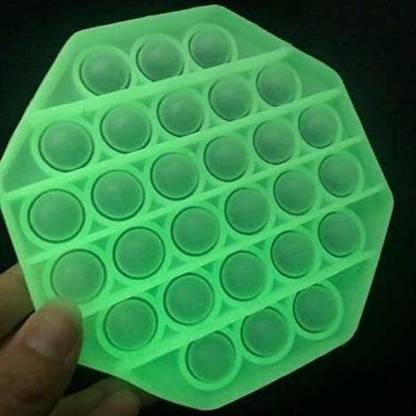 Eunoia TRADERS Octagonal Glow in Dark Push Pop Bubble Fidget Sensory Toy with Improved Clicking Sound – Fidget Poppers, Bubble Popping Sensory Toy – Premium BPA Free Silicone Poppet Fidget Toy