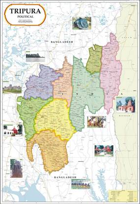 Tripura Map Political Paper Print