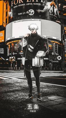 Jujutsu Kaisen Gojo Satoru Satoru Gojo Anime City Hd Matte finish Poster Paper Print