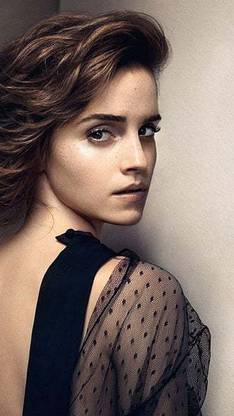Hd Emma Watson In Short Hairs Cute Celebrity Beautiful Emma Watson Nail Matte Finish Poster Paper Print