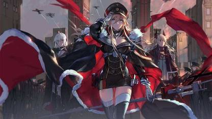 Bismarck Azur Lane Azur Lane Blonde Long Hair Military Uniform Hd Matte Finish Poster Paper Print