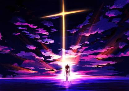 Neon Genesis Evangelion Eva Unit Anime Cross Matte Finish Poster Paper Print