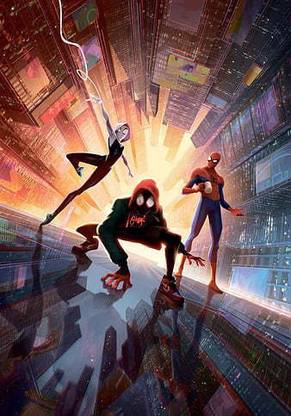 Hd Spider Gwen Miles Morales Spider Man Into The Spider Verse Animation Artwork Movies Thu Matte Finish Poster Paper Print