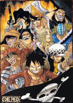One Piece Luffy Supernova Trafalgar Law X Anime One Piece Hd Art Matte Finish Poster Paper Print