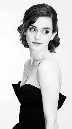 Hd Emma Watson In Black Celebrity Beautiful Emma Watson Black And White Cute Nail Matte Finish Poster Paper Print