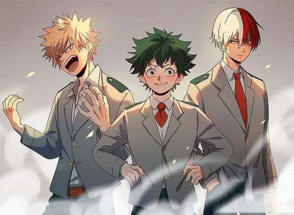 Anime My Hero Academia Izuku Midoriya Katsuki Bakugou Matte Finish Poster Paper Print