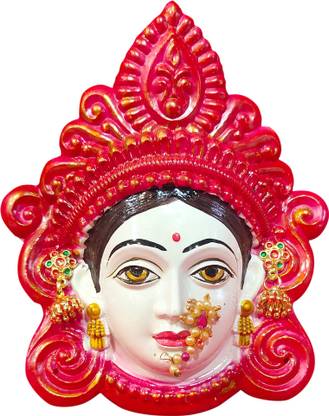 Ayodhya Bhakti Mahalaxmi Mukhota !! Polyfibre Goddess Mahalakshmi Mata -Laxmi Face !! Mahalaxmi Face Maa Laxmi Mukhota !! Margashirsha MATA Mukhota !! Margashirsha pooja items !! Margashirsha face… Decorative Showpiece  -  15 cm