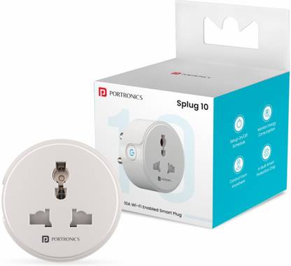 Portronics Splug 10 Wifi Enabled 10A with Energy Monitoring Smart Plug