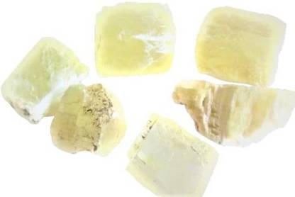 RadhikaGems Calcite Yellow Specimen | 50mm Yellow Calcite Rough | Crystal Energy | Healing Stone | Meditation | Gift Yellow Calcite Crystal Regular Angular Crystal Stone