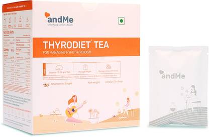 andMe Thyroid Tea for Hypothyroidism- Restore healthy T3, T4 levels, Manages Weight Chamomile, Ginger Green Tea Bags Box