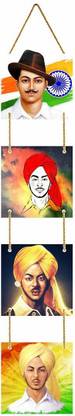 KREEPO Freedom Fighter Shaheed Bhagat Singh Ji Wooden Wall Hanging Board Home Decor