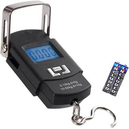Nubex 10g-50Kg Digital Hanging Luggage Fishing Portable Weight Scale Taraju Tarazu Kata /171/UNu Weighing Scale  (Black) at Rs. 281