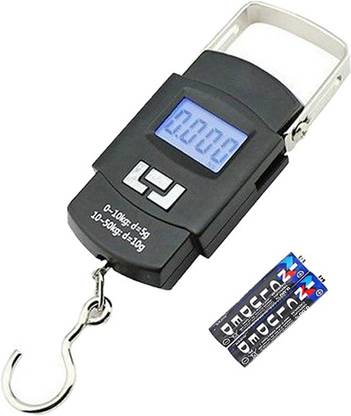 Kelo Smiley Mini Digital Plastic and Metal Hanging Weighing Scale with LCD Display and Green Background Light 50 kg /223/UKe Weighing Scale