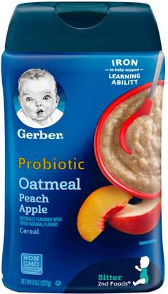 GERBER Baby Probiotic Oatmeal & Peach Apple Cereal Cereal