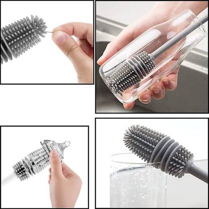 ARTI CORPORATION Silicone Bottle Cleaning Brush with Long Handle brush