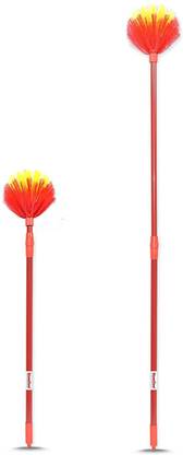 homfine Gobhi Jala Broom for Home Office Kitchen Ceiling Cleaning Telescopic Handle Plastic Wet and Dry Brush