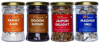 DP Supariwala Mazani Life Combo Jaipuri Delight, Doodh Supari, Madhur Imli, Tangy Aam Pack Of 4 Mouthfreshener, Mukhwas, Pachak Mouth Freshener