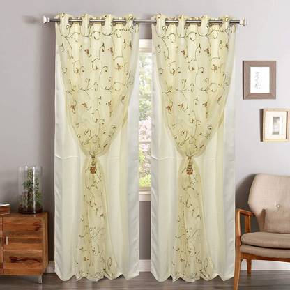 Dashing Fabrics 182.88 cm (6 ft) Polyester Blackout Window Curtain (Pack Of 2)