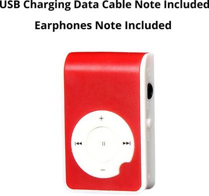 FEPPO Mp3 Player With Great Sound Earphone Tf/Sd Card Support Easy To Care Pocket Clip - RED Bass Amplifier Bass Amplifier