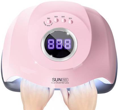 FStyler Professional Gel Polish LED Nail Dryer Lamp v2.0 with 45pc Double Light Source (365+405nm)LED's UV Nail Gel Dryer Lamp For Manicure 180W Dual Power for Curing All Gel Polish with Auto Sensor and 4 Mode Timer Button (Salon Quality-Pink) Nail Polish Dryer
