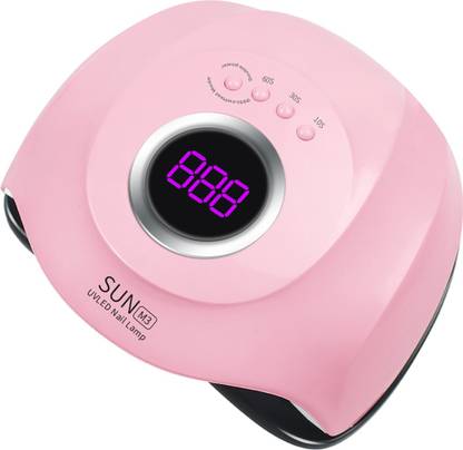 Gleevia Professional Gel Polish LED Nail Dryer Lamp with 45pc Double Light Source (365+405nm)LED's UV Nail Gel Dryer Lamp For Manicure 180W Dual Power for Curing All Gel Polish with Auto Sensor and 4 Mode Timer Button (Salon Quality-Pink) Nail Polish Dryer