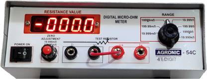 AGRONIC Digital Micro Ohm Meter 4 1/2 Digit "AGRONIC 54C" Multi-Range Ohmmeter