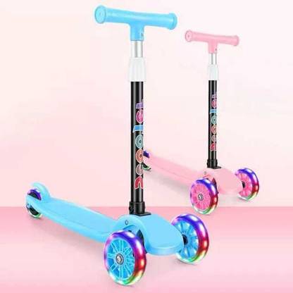 Avani MetroBuzz Road Master Kids Scooter with 5 Height Adjustable & Foldable Handle I Multicolor Flashing LED Wheels I Scooter for Kids Above 2 Years