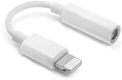 WILDBRAIN White Audio Adapter 3.5 mm Jack Converter Headphone Jack Adapter Connector Support Music Control & Calling Function for iPhone Xs MAX/XR/X/8/7/Plus/6S/6/SE/5S/5C/Pad/for All iOS Devices Phone Converter