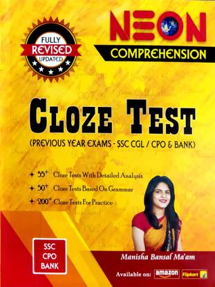 Neon Cloze Test Textbook Latest Fully Revised Updated Edition In English By Manisha Bansal