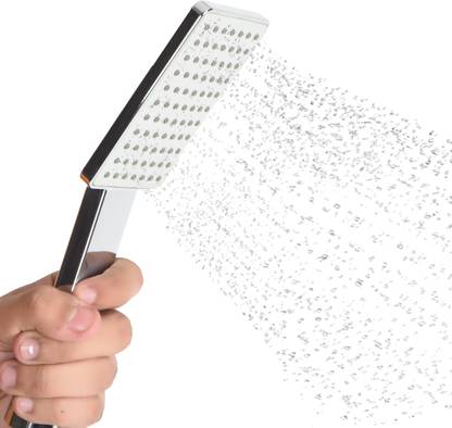KKD Rain-Flow Hand Shower Set Combo with 1.5 Meter Shower Tube and Plastic Wall Hook ( With Screws ) Handheld Shower Head Shower Head