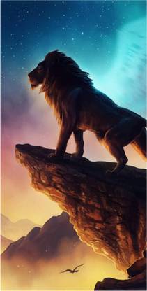 wildartcreation 60 cm Fridge Sticker Decorative Refrigerator lion 3d Design Self Adhesive Sticker