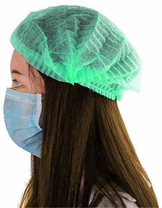 Morrow's - Premium Quality Bouffant Cap (Green Color) Pack of 200 Surgical Head Cap