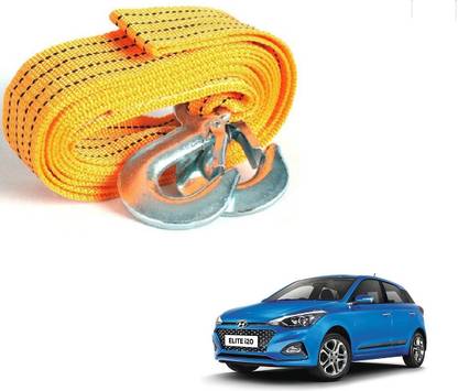 AuTO ADDiCT Heavy Duty Car Nylon Towing Rope 3000Kgs Pull Capacity (Yellow, 3.5 m) For Hyundai Elite i20 3.5 m Towing Cable