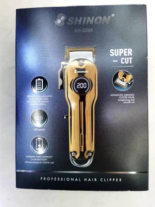 Shinon SH-2596 PROFESSIONAL CLIPPER ADUSTABLE BLADE CLIPPER BLADE With LCD Display Grooming Kit 240 min  Runtime 5 Length Settings