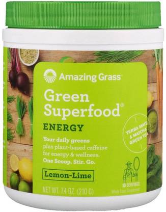 Amazing Grass Green Superfood, Energy, Lemon Lime, 7.4 oz (210 g)