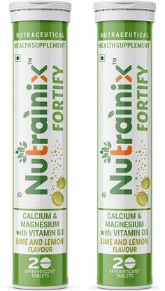 Nutrainix Fortify Calcium Supplement | 500 Mg Elemental Calcium - (2 x 20 Tablets)