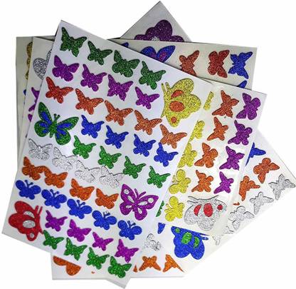 imtion set 2 butterfly glitter Multi color fancy butterfly )for art & craft, decoration, project work, school work,creative work (craft butterfly