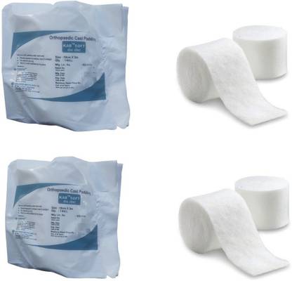 KABRION Kab Soft Orthopaedic Cast Padding Absorbent Bandage Roll 10cm x 3mtr(Set of 2) Bandage Protector