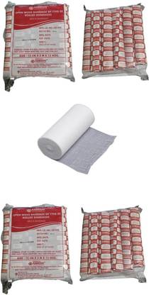 KABRION Open Wove Rolled Bandages BP Type III (15 CM x 5 M x 12 Nos) Pack of 2 Bandage Protector