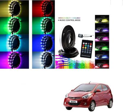 AuTO ADDiCT Car Underbody Lights Underglow Atmosphere Lights IR Remote Control Multi-Color For Hyundai Eon Car Fancy Lights